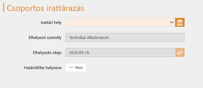 Csoportos irattárazás a Poszeidon rendszerben