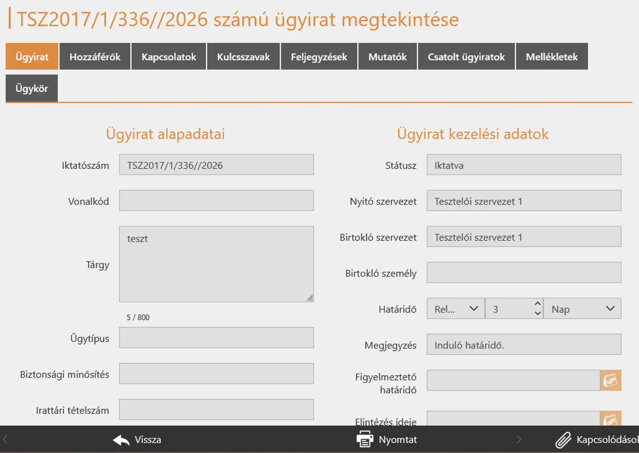 Ügyirat és felelős kezelése a Poszeidon rendszerben